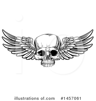 Winged Skull Clipart #1457061 by AtStockIllustration