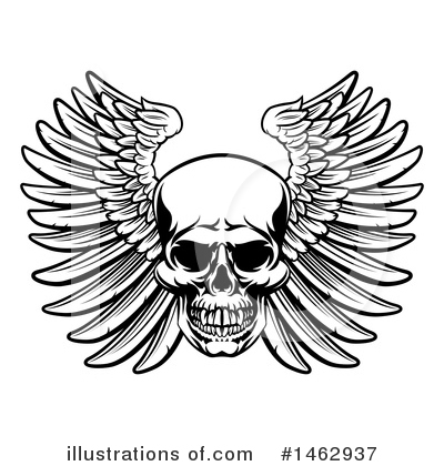 Winged Skull Clipart #1462937 by AtStockIllustration