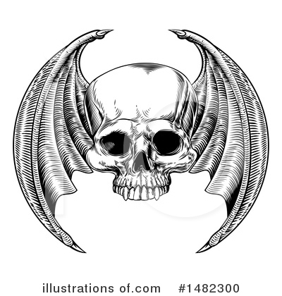 Winged Skull Clipart #1482300 by AtStockIllustration