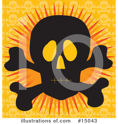 Royalty-Free (RF) Skull Clipart Illustration by Maria Bell - Stock Sample #15043