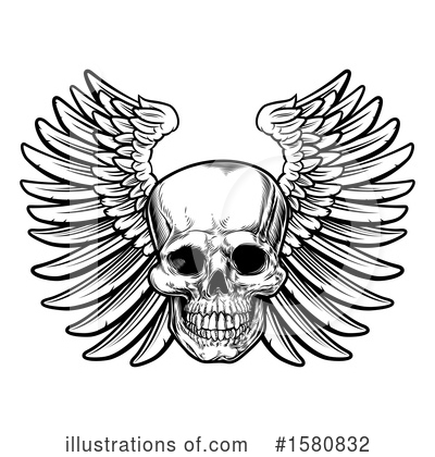 Winged Skull Clipart #1580832 by AtStockIllustration
