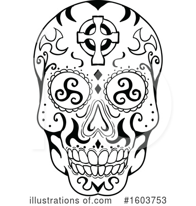 Royalty-Free (RF) Skull Clipart Illustration by patrimonio - Stock Sample #1603753