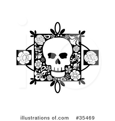 Royalty-Free (RF) Skull Clipart Illustration by C Charley-Franzwa - Stock Sample #35469