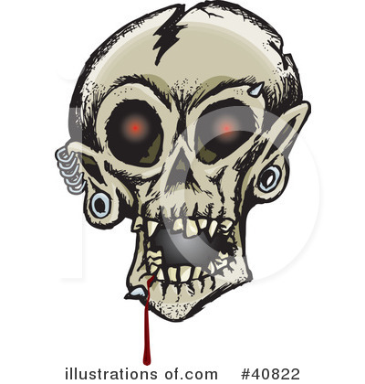 Royalty-Free (RF) Skull Clipart Illustration by Dennis Holmes Designs - Stock Sample #40822