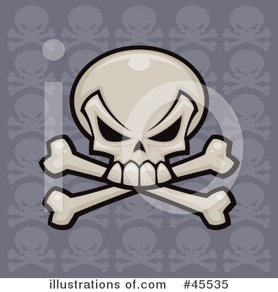 Royalty-Free (RF) Skull Clipart Illustration by John Schwegel - Stock Sample #45535