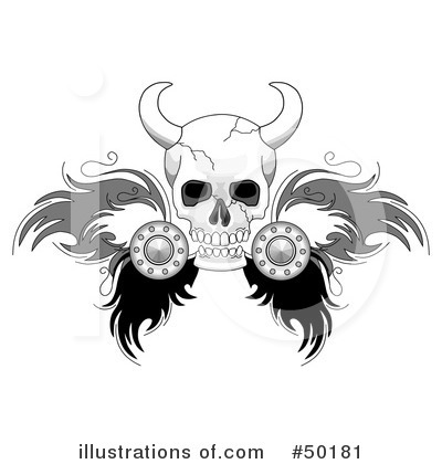 Royalty-Free (RF) Skull Clipart Illustration by C Charley-Franzwa - Stock Sample #50181