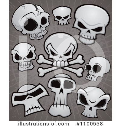 Royalty-Free (RF) Skulls Clipart Illustration by John Schwegel - Stock Sample #1100558
