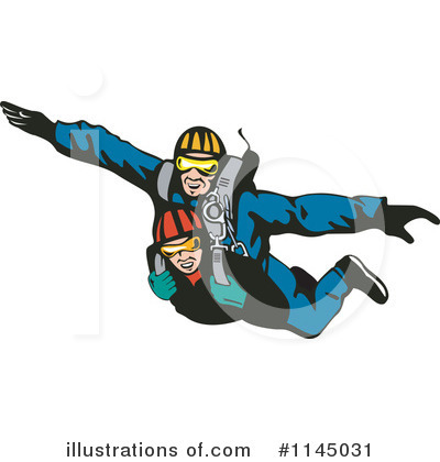 Royalty-Free (RF) Skydiving Clipart Illustration by patrimonio - Stock Sample #1145031