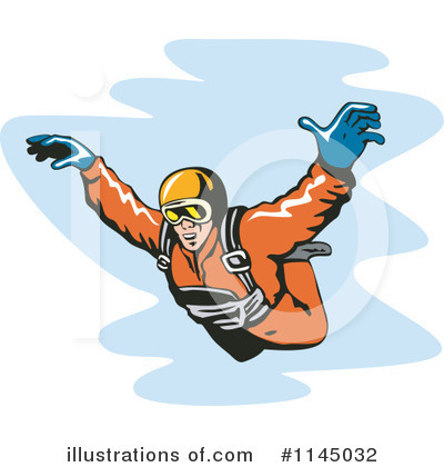 Skydiving Clipart #1145032 by patrimonio