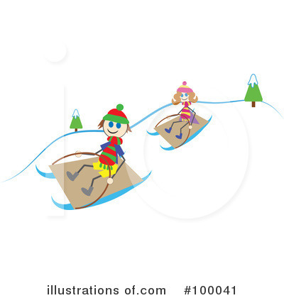 Royalty-Free (RF) Sledding Clipart Illustration by Prawny - Stock Sample #100041