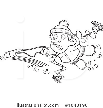 Sledding Clipart #1048190 by toonaday