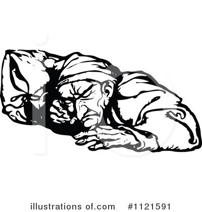 Royalty-Free (RF) Sleeping Clipart Illustration by Prawny Vintage - Stock Sample #1121591