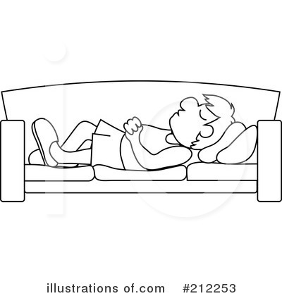 Royalty-Free (RF) Sleeping On A Couch Clipart Illustration by Pams Clipart - Stock Sample #212253