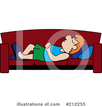 Royalty-Free (RF) Sleeping On A Couch Clipart Illustration by Pams Clipart - Stock Sample #212255