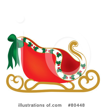 Santas Sleigh Clipart #80448 by Pams Clipart