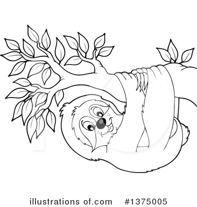 Royalty-Free (RF) Sloth Clipart Illustration by visekart - Stock Sample #1375005