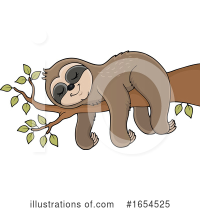 Royalty-Free (RF) Sloth Clipart Illustration by visekart - Stock Sample #1654525
