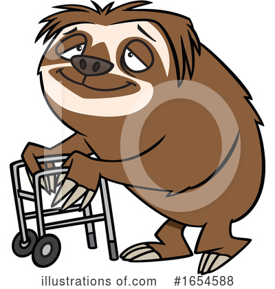 Royalty-Free (RF) Sloth Clipart Illustration by toonaday - Stock Sample #1654588