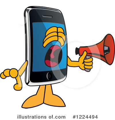Royalty-Free (RF) Smart Phone Clipart Illustration by Mascot Junction - Stock Sample #1224494