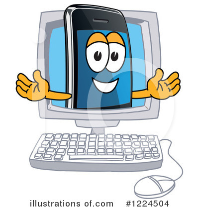Royalty-Free (RF) Smart Phone Clipart Illustration by Mascot Junction - Stock Sample #1224504