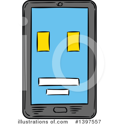 Royalty-Free (RF) Smart Phone Clipart Illustration by Vector Tradition SM - Stock Sample #1397557
