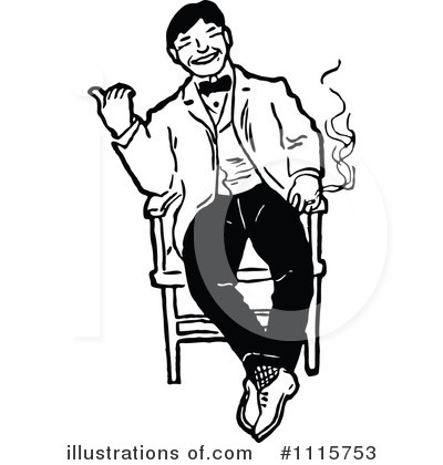 Royalty-Free (RF) Smoking Clipart Illustration by Prawny Vintage - Stock Sample #1115753