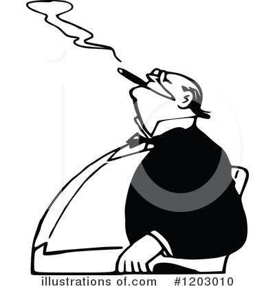 Royalty-Free (RF) Smoking Clipart Illustration by Prawny Vintage - Stock Sample #1203010