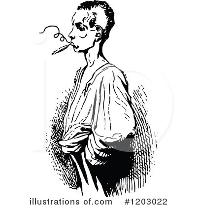 Royalty-Free (RF) Smoking Clipart Illustration by Prawny Vintage - Stock Sample #1203022