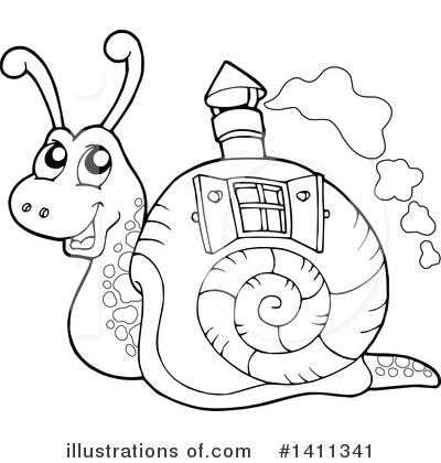 Royalty-Free (RF) Snail Clipart Illustration by visekart - Stock Sample #1411341