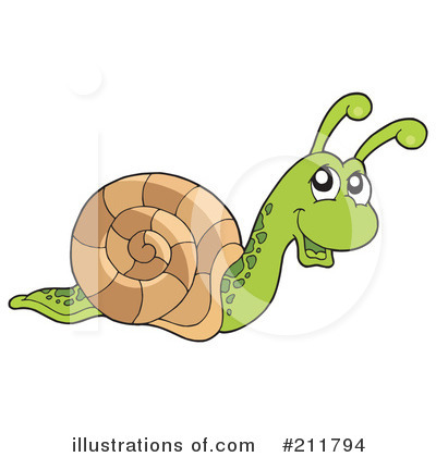 Royalty-Free (RF) Snail Clipart Illustration by visekart - Stock Sample #211794