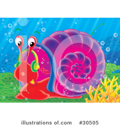 Royalty-Free (RF) Snail Clipart Illustration by Alex Bannykh - Stock Sample #30505