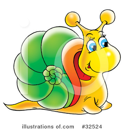 Royalty-Free (RF) Snail Clipart Illustration by Alex Bannykh - Stock Sample #32524