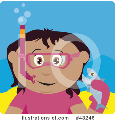 Snorkeling Clipart #43246 by Dennis Holmes Designs