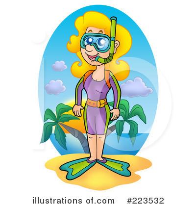 Royalty-Free (RF) Snorkeling Clipart Illustration by visekart - Stock Sample #223532