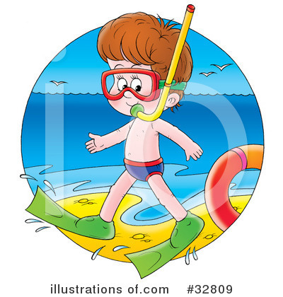 Royalty-Free (RF) Snorkeling Clipart Illustration by Alex Bannykh - Stock Sample #32809