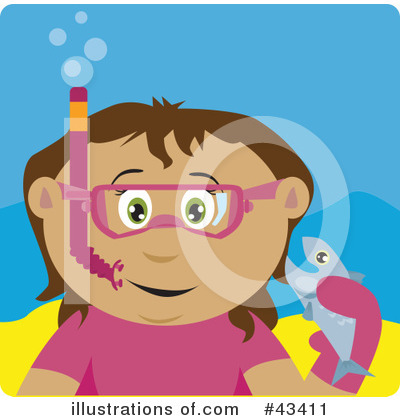 Royalty-Free (RF) Snorkeling Clipart Illustration by Dennis Holmes Designs - Stock Sample #43411