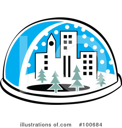 Royalty-Free (RF) Snow Globe Clipart Illustration by Andy Nortnik - Stock Sample #100684