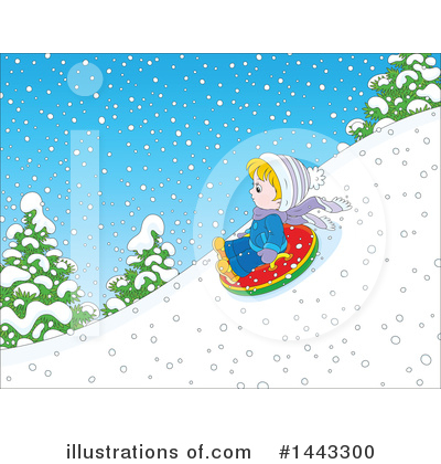Royalty-Free (RF) Snow Tubing Clipart Illustration by Alex Bannykh - Stock Sample #1443300