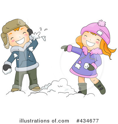 Royalty-Free (RF) Snowball Fight Clipart Illustration by BNP Design Studio - Stock Sample #434677