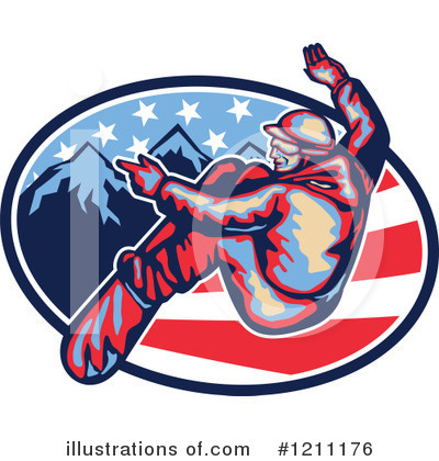 Royalty-Free (RF) Snowboarding Clipart Illustration by patrimonio - Stock Sample #1211176