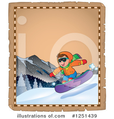Royalty-Free (RF) Snowboarding Clipart Illustration by visekart - Stock Sample #1251439