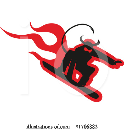 Snowboarding Clipart #1706882 by Domenico Condello