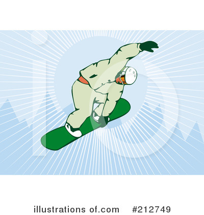 Royalty-Free (RF) Snowboarding Clipart Illustration by patrimonio - Stock Sample #212749