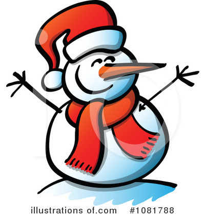 Royalty-Free (RF) Snowman Clipart Illustration by Zooco - Stock Sample #1081788