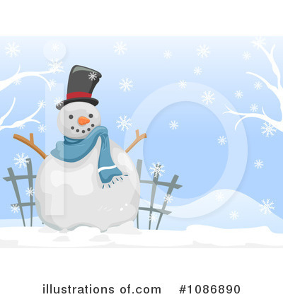 Royalty-Free (RF) Snowman Clipart Illustration by BNP Design Studio - Stock Sample #1086890