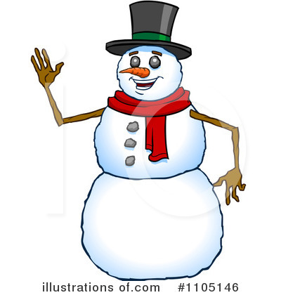 Royalty-Free (RF) Snowman Clipart Illustration by Cartoon Solutions - Stock Sample #1105146