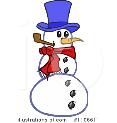 Royalty-Free (RF) Snowman Clipart Illustration by Cartoon Solutions - Stock Sample #1106611