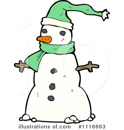 Royalty-Free (RF) Snowman Clipart Illustration by lineartestpilot - Stock Sample #1116663