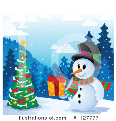 Royalty-Free (RF) Snowman Clipart Illustration by visekart - Stock Sample #1127777