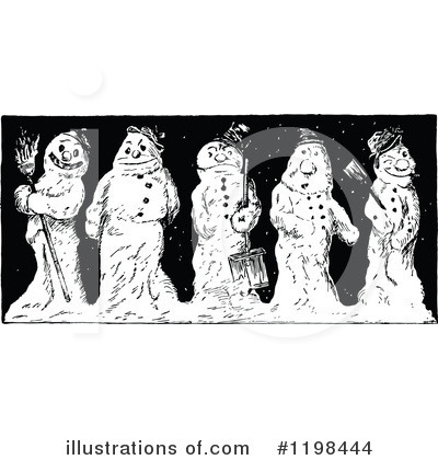 Royalty-Free (RF) Snowman Clipart Illustration by Prawny Vintage - Stock Sample #1198444